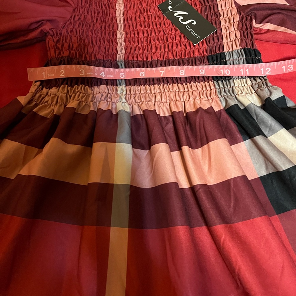 Plaid Puff Sleeve Dress - Picture 3 of 5